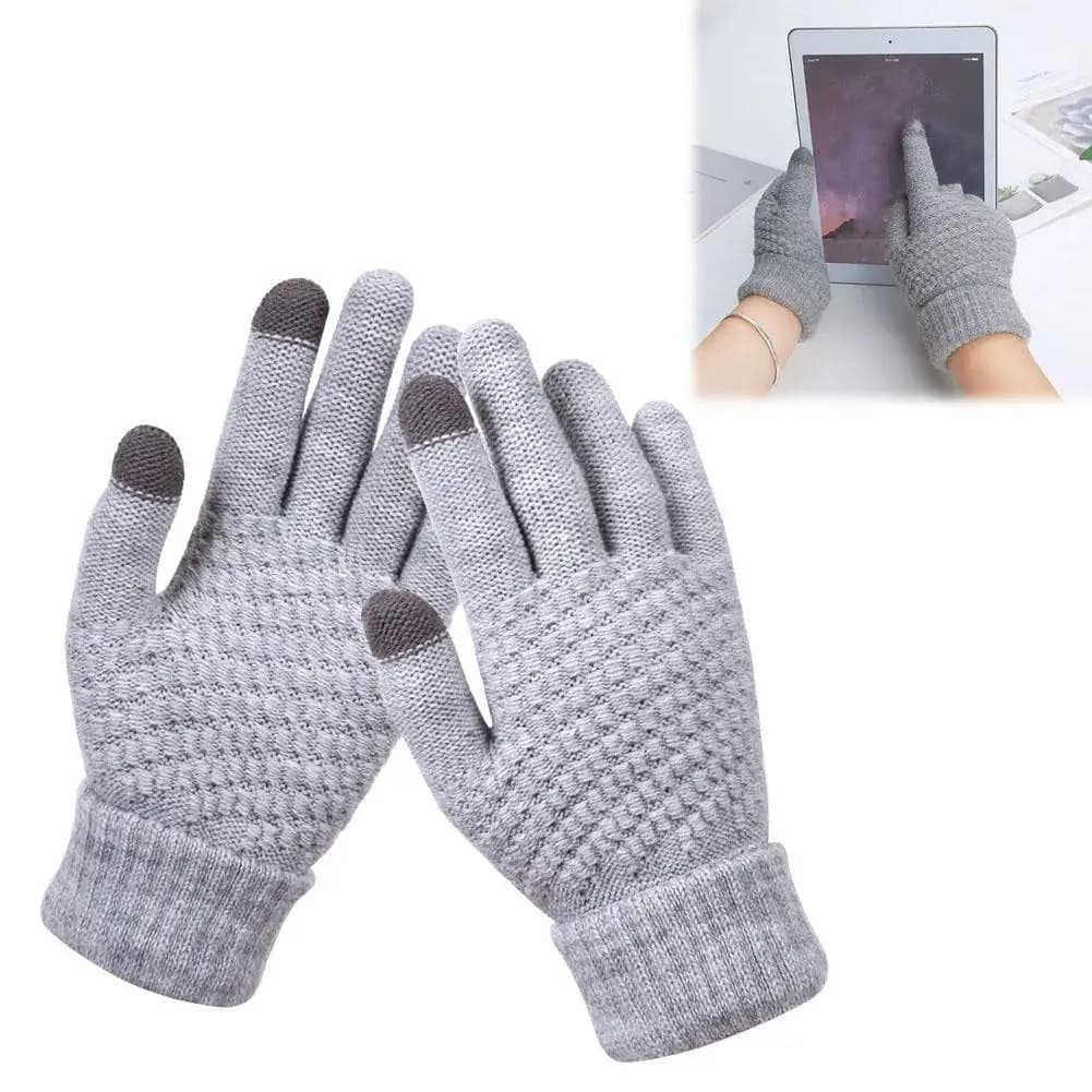 Guanti invernali per touch screen Guanti caldi a maglia elastica con dita intere per uomo e donna adatti per la guida in bicicletta all'aperto
