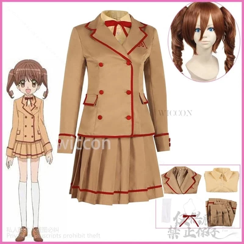 ABC123 Cosplay Anime Yumeiro Patissiere Costume Amano Ichigo, Uniforme Scolastica Kawaii JK, Abito Lolita con Doppio Coda di Cavallo