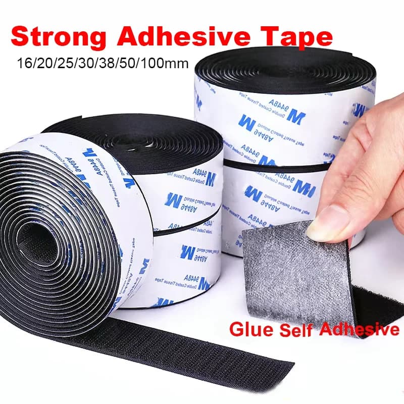 Hanging tape and 1 meter ring Self-adhesive nylon ink ribbon Heavy load adhesion strip for clothing, sewing, crafts, DIY project