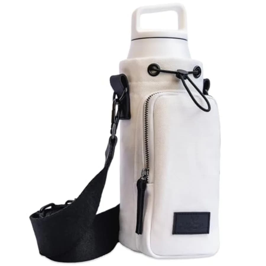 Portabottiglie con Tracolla e Tasca - Adatto per Bottiglie da 16 a 32 oz