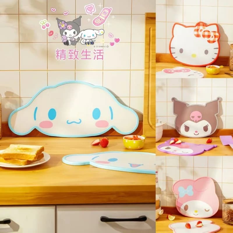 Cute Cartoon Cat Shape Cutting Board Kawaii Design Non Slip Kitchen Chopping Board Wheat Straw Durable For Women Teens Gift