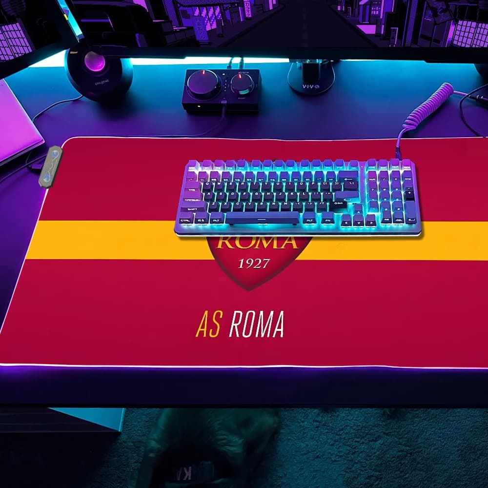 ROMA Gaming Club MousePad Tappetini da tavolo a LED Desktop in gomma retroilluminato AS XXL RGB Desk S Micro Football USB