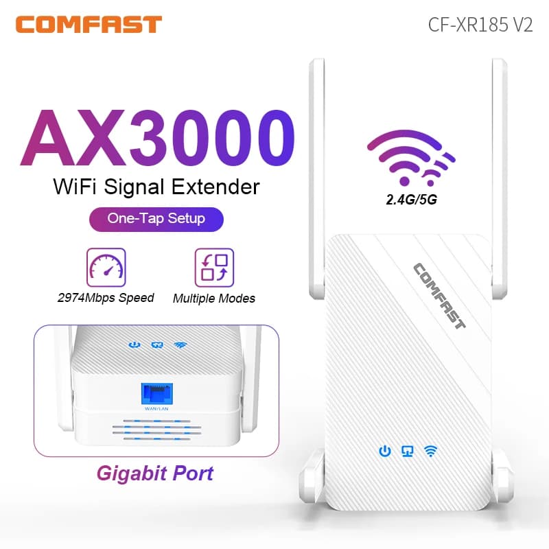 Comfast AX3000 Ripetitore WiFi 6 2.4G e 5GHz Dual Band Wireless Extender Ripetitore Wi-Fi Amplificatore ripetitore di segnale Rete a lungo raggio