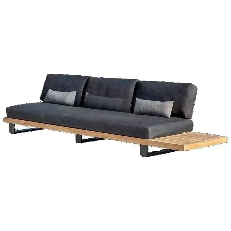 Divano da esterno A48 in teak, design di lusso, resistente ai raggi solari e all'acqua, ideale per cortili, ville e hotel, mobili combinabili.