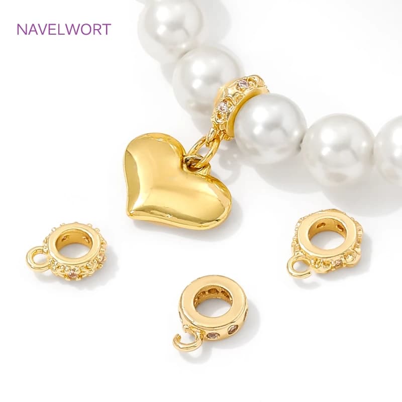 Supporto per ciondolo placcato oro 14K, separatore per perline, accessori per ciondoli, ganci per creazione di gioielli, ganci per collane