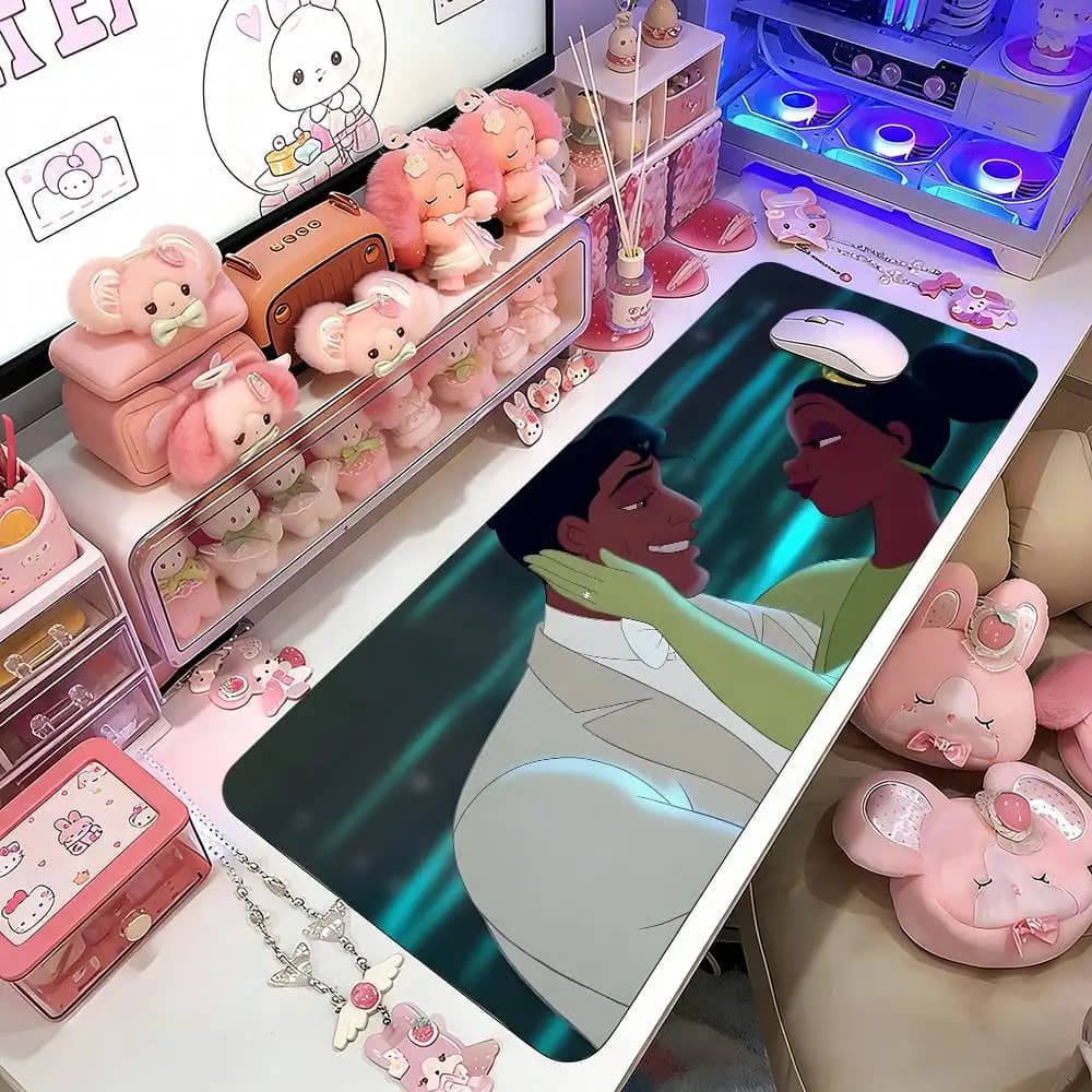 The P-Princess And The F-Frog Mouse Pad Gaming Deskmat Sakura Mousepad Anime Office Carpet Gamer Keyboard Computer Desks