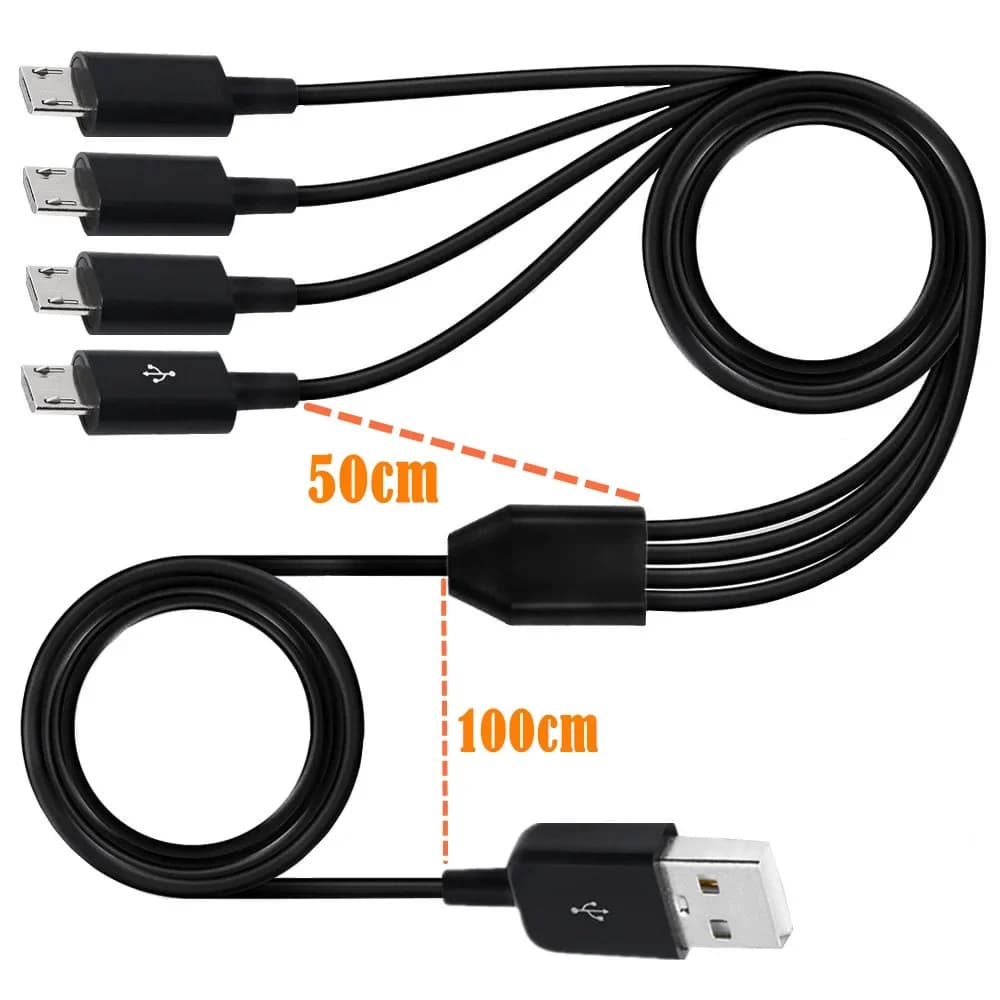 1.5M USB 2.0 Tipo A Maschio A 4 6 Micro USB Maschio Splitter Y Cavo Data di Ricarica Cavo Per Huawei Samsung Xiaomi Mobile Laptop Banca