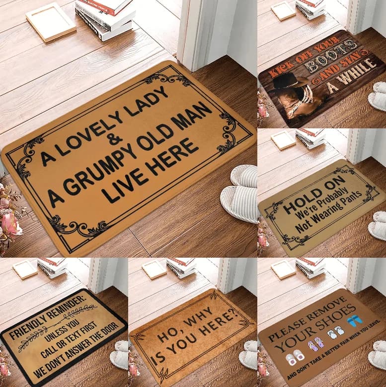 FunEnglish Entrance Mat Funny Copywriting Anti-slip Mat Suitable for home Living Room Bedroom Kitchen Decoration Floor Mat