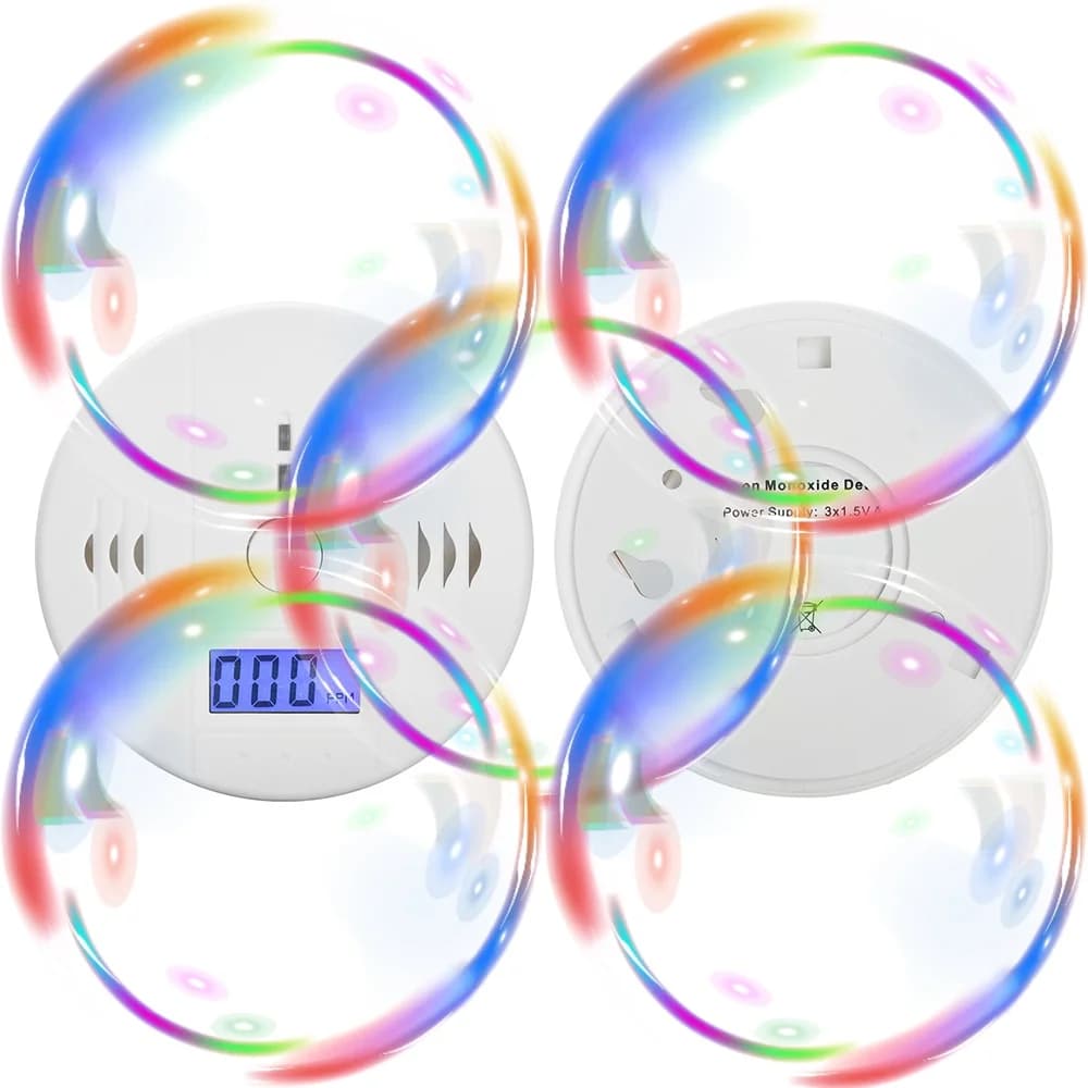 Carbon Monoxide Alarm Smoke Alarm Co Detector LCD Display Alarm Home Wireless Toxic Gas Leak Detector Fire Sound Alarm