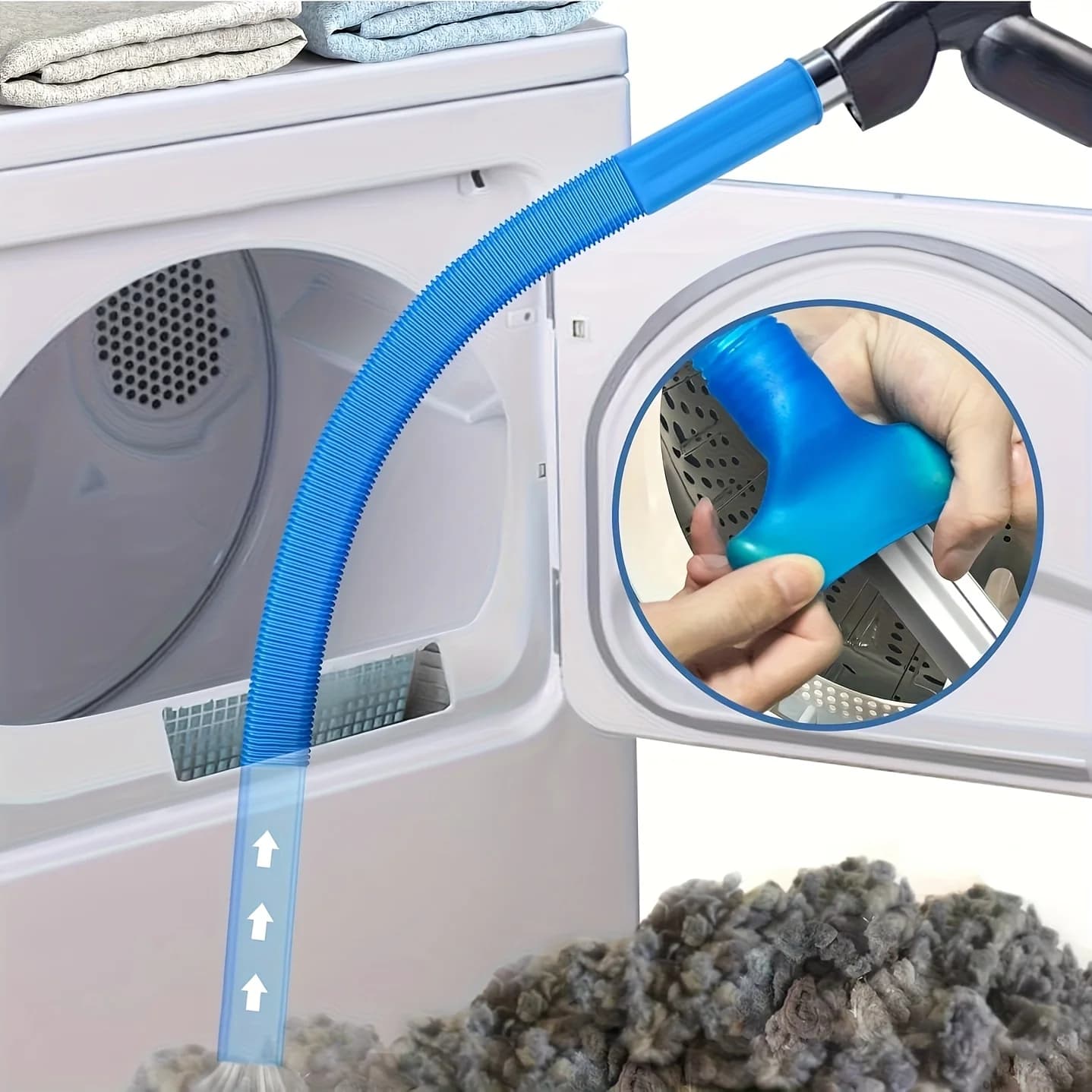 Tubo flessibile per aspirapolvere per asciugatrice da 1 pezzo - filato flessibile con connettore elastico per la pulizia degli accessori del tubo dell'aspirapolvere