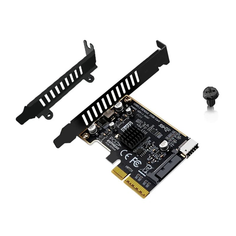 PCI-E to TYPE-E Expansion Card PCIE X4 to TYPE-E USB 3.2 20Gbps Expansion Card for Type C Front Panel Mount Adapter-ABVP