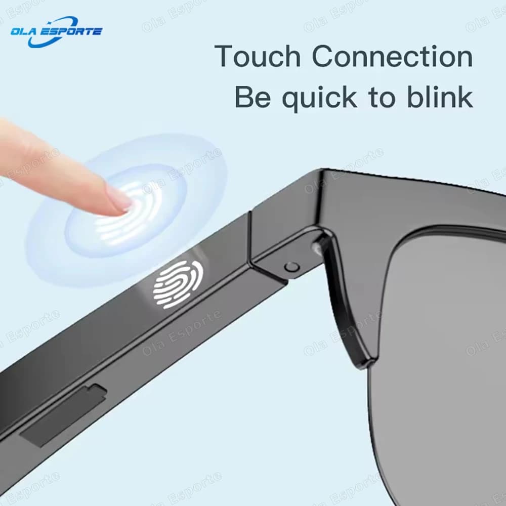 Smart Bluetooth Glasses with Bone Conduction Touch for Outdoor Sports Calls Sunglasses Business Wireless Headphones