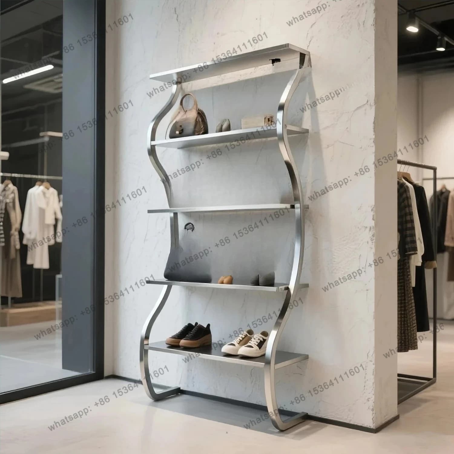 CC Espositore per negozio di abbigliamento Espositore per scatola cieca dal pavimento al soffitto Espositore per negozio di scarpe per borse per scarpe Multistrato