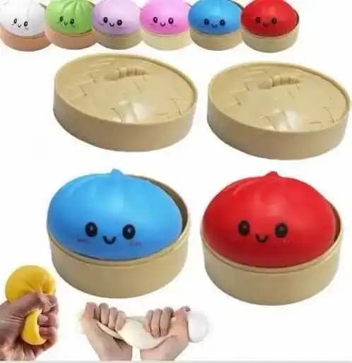 Giocattolo Sensoriale a Forma di Raviolo con Cestello per la Cottura a Vapore, per Gioco Realistico e Sollievo dallo Stress, Regalo Antistress