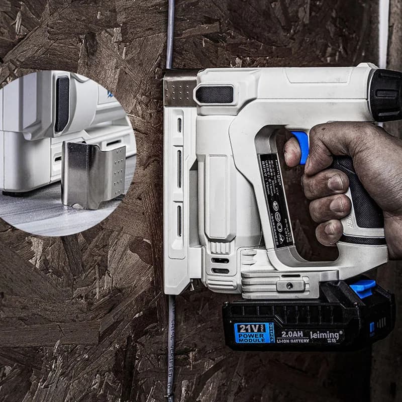 Pistola sparachiodi elettrica, con 2 batterie, graffatrice elettrica senza fili 2 in 1 per chiodi dritti/a forma di U, caricabatterie e 3000 chiodi