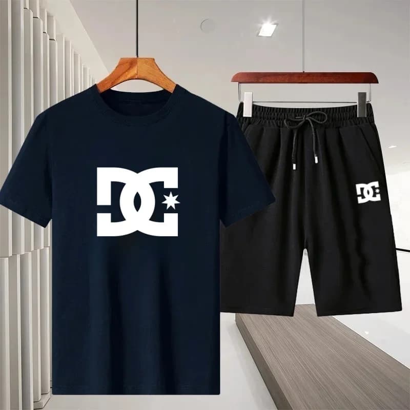 Sporty Complete Men's Summer 2026 for Open, Jogging and Fitness - Set 2 Pieces: Short Sleeve T-shirt with Round Neck and Rapid Drying Shorts