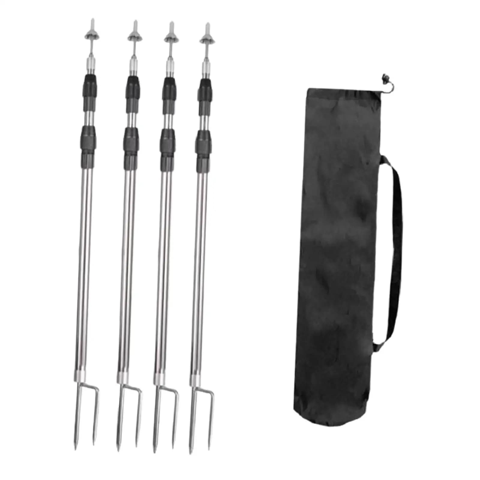 Set di 4 Pali per Tenda, Accessori Resistenti e Regolabili, Aste di Supporto per Escursionismo, Giardinaggio, Picnic e Tende da Sole