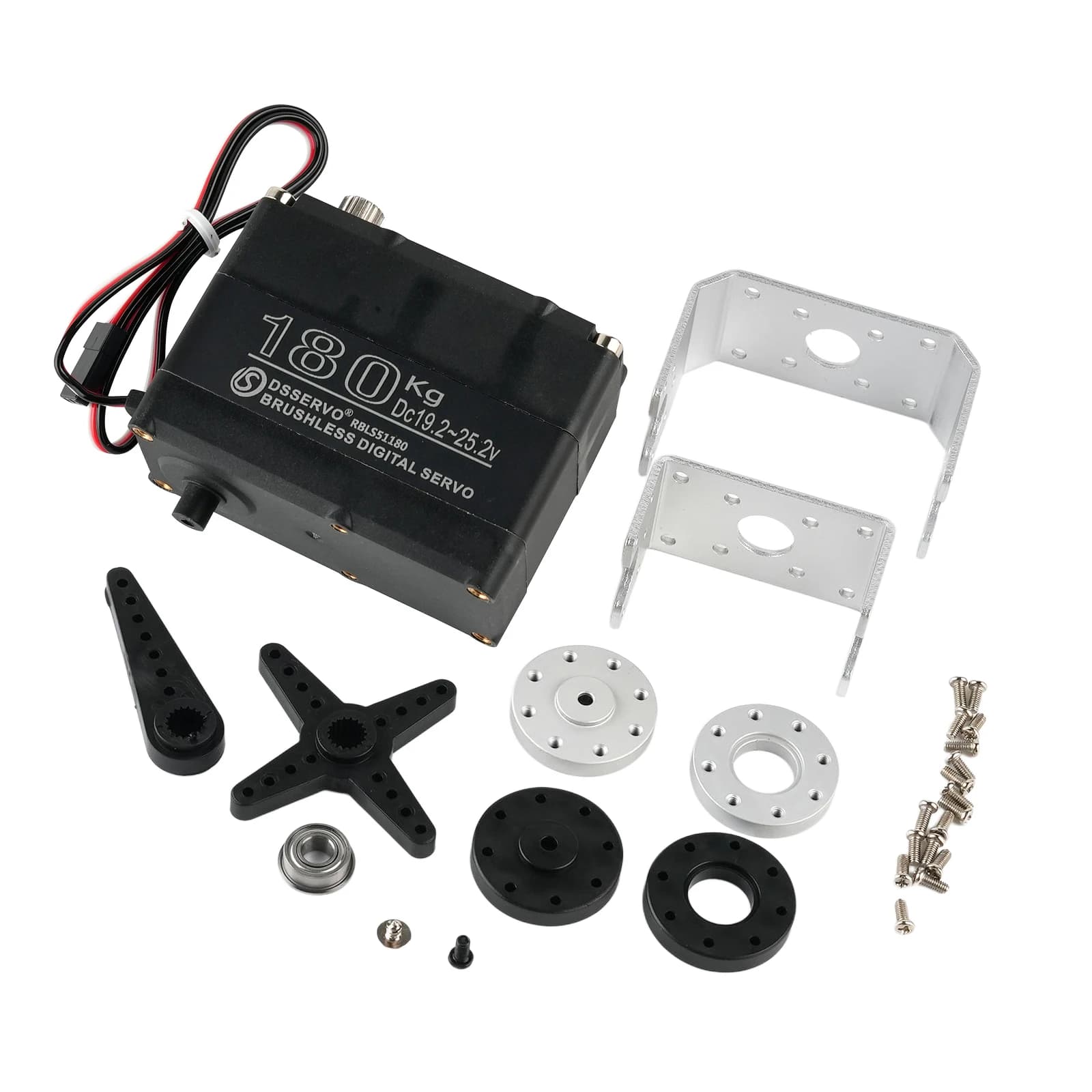 Servo digitale a doppio albero 180Kg 24V Rbls51180 Servos ingranaggi metallici senza spazzole da 180/270/360 gradi per auto robot Rc