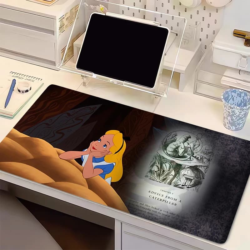 Tappetino per mouse da gaming 90x40cm, tappetino da scrivania per PC, tappeto per computer da ufficio, tappetino per tastiera, A-Alice nel Paese delle Meraviglie XXL, accessori per mousepad