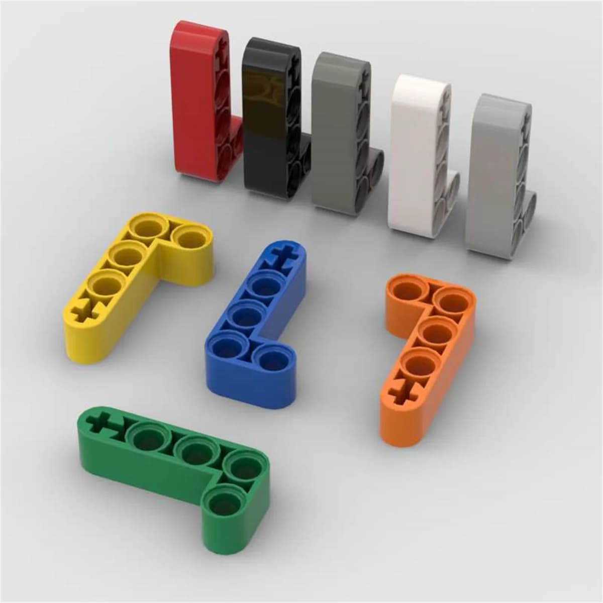 10PCS Puzzle Particle 32140 2x4 Liftarm Building Blocks Kit Modifed Bent Thick Brick Educational Toys Gift