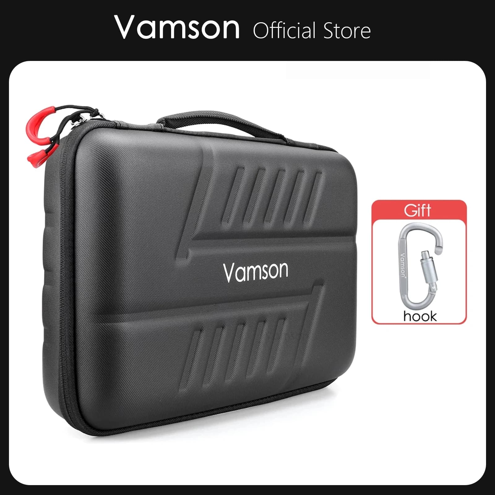 Vamson Custodia da trasporto impermeabile grande PU per Gopro Hero 12/11/10/9/8/7 per DJI OSMO Action Camera per insta360 x3/x2 Guscio rigido