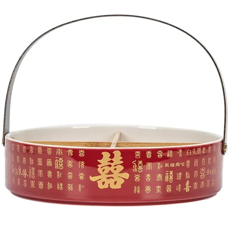 Sigong grid dried fruit box engagement pastry ceramic basket table decoration table