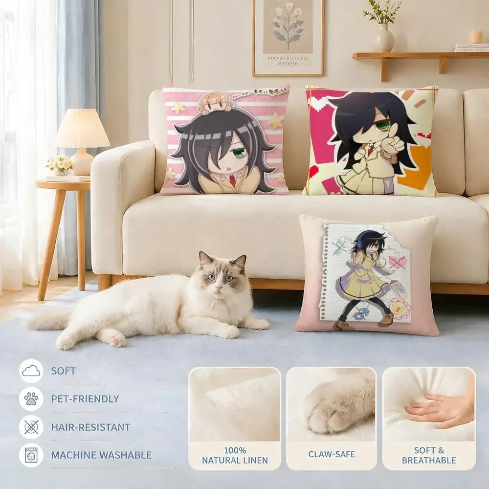 Fodere per cuscini Divano Adatte a cani e gatti Anime Kuroki TomokoS Fodere per cuscini decorativi per sedie 45x45 40x40