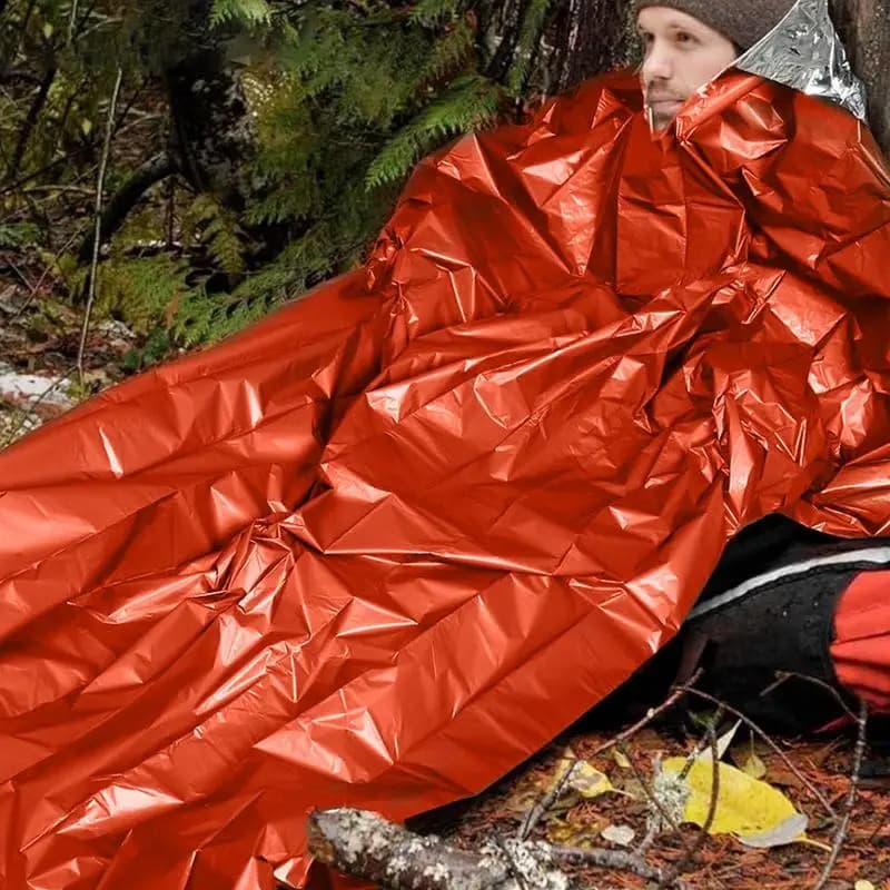 Insulation Blanket Outdoor Reusable Insulation Blanket for Camping Sun Protection Body Heat Preservation Aluminum Foil Blanket