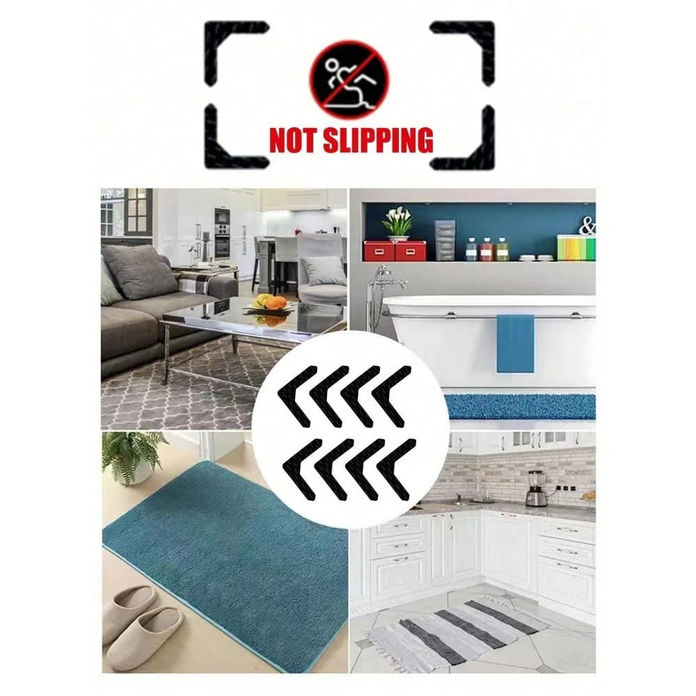 Carpet Rug Anti-Slip Fixation Tape, PU Washable Residue-Free Reusable Carpet Tape, Washable Fixation Sticker