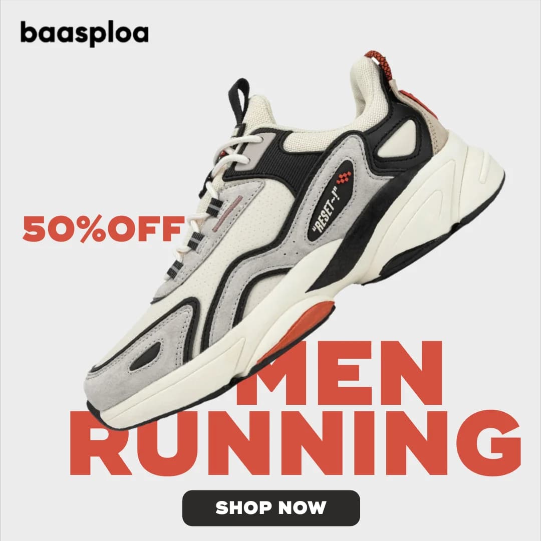 Baasploa Scarpe da corsa da uomo in pelle e rete traspirante, sneakers sportive classiche, comode scarpe da passeggio casual antiscivolo