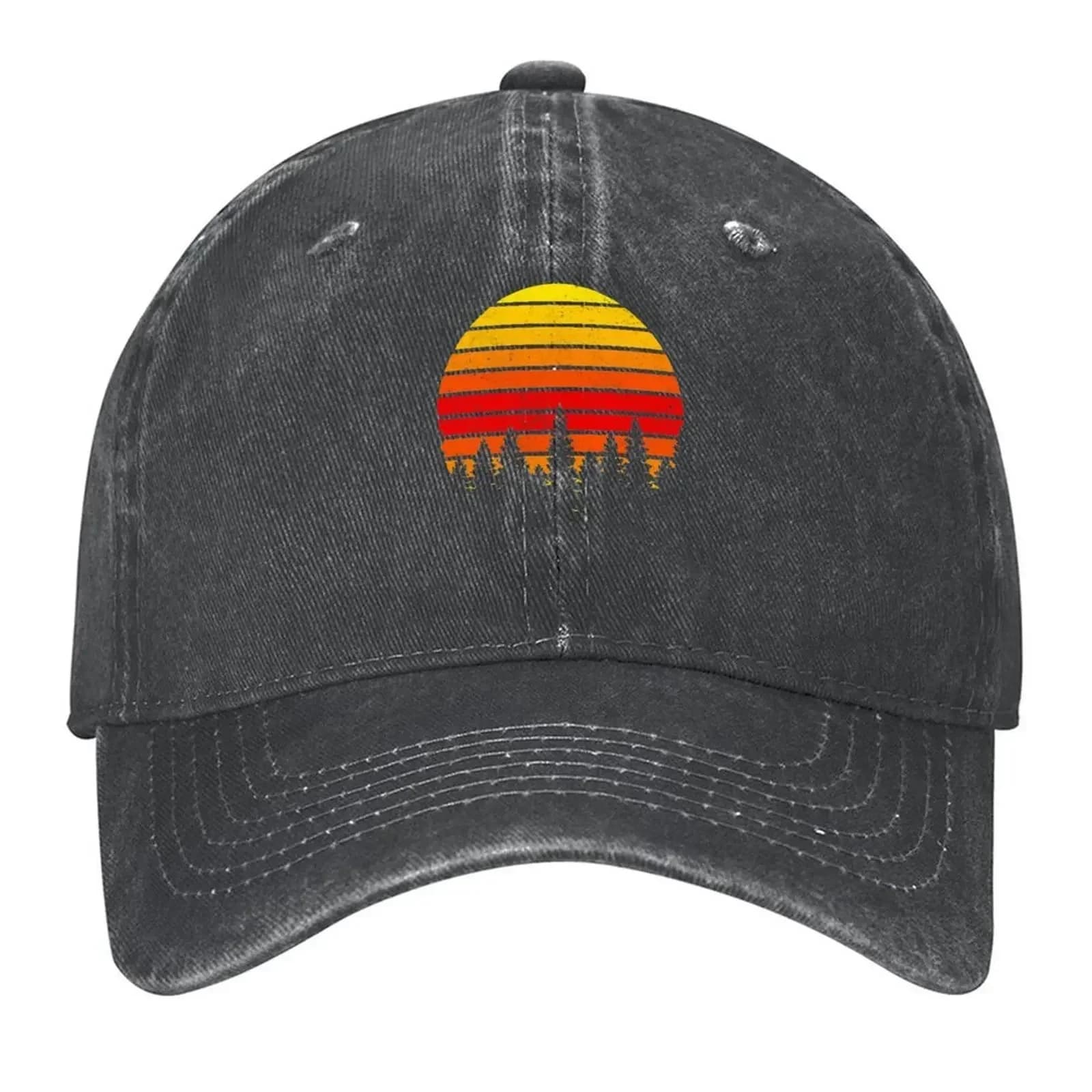 New Retro Sunset Forest Baseball Cap Hat Man For The Sun Ball Cap New In Hat Sun Caps Women's Golf Clothing Men's