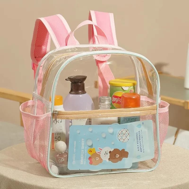 Ins zaino per bambini piccolo trasparente zaino in PVC trasparente borsa per cellulare da spiaggia impermeabile estiva per borse da viaggio per la scuola
