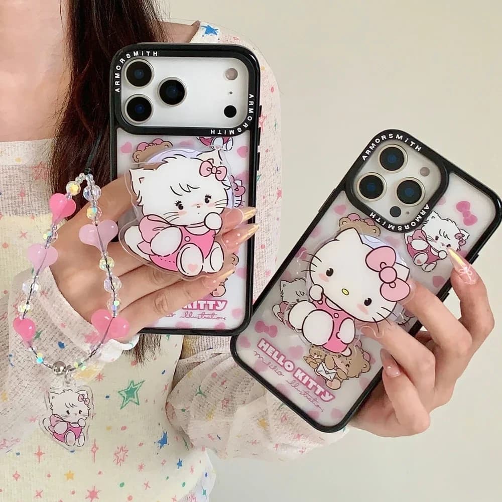 Sanrio Hello Kitty Carino Mikko Supporto magnetico Magsafe Custodia per telefono con ricarica wireless per iPhone 17 16 15 14 13 12 11 Pro Max Cover