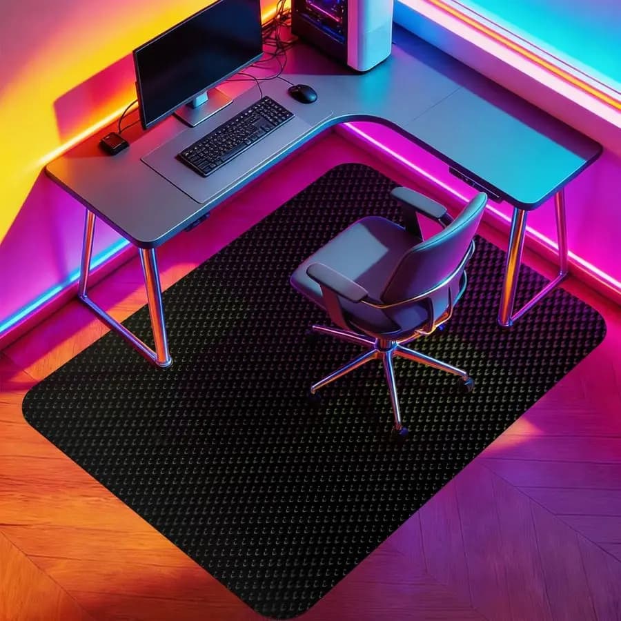 Tappetino per sedia da gaming per pavimenti rigidi, tappetino per sedia da computer 46 x 60 per pavimenti in piastrelle, protezione antiscivolo per pavimenti rigidi, tappetino per sedia con ruote per ufficio