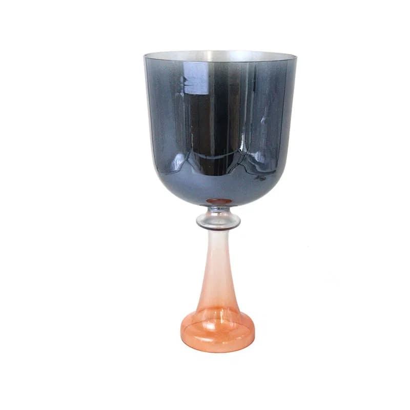 Star Linkup Black Orange Gradient Handheld Crystal Singing Chalice, Quartz Crystal Sound Bowl Percussion Instrument, Vibrational Sound Healing Singing Bowl for Yoga Practice, Mindfulness Meditation, Chakra Balancing, Stress Relief, Aura Cleansing & Spiri