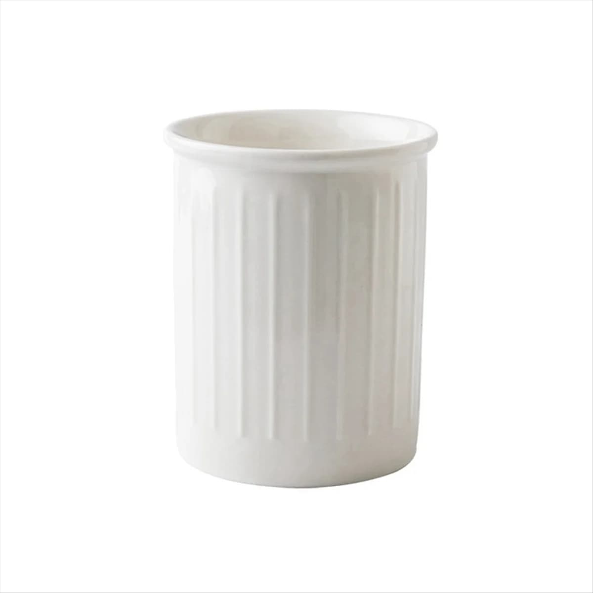 Simple support for embossed white sticks large ceramic kitchen knife, fork and spoon jar for house preservation