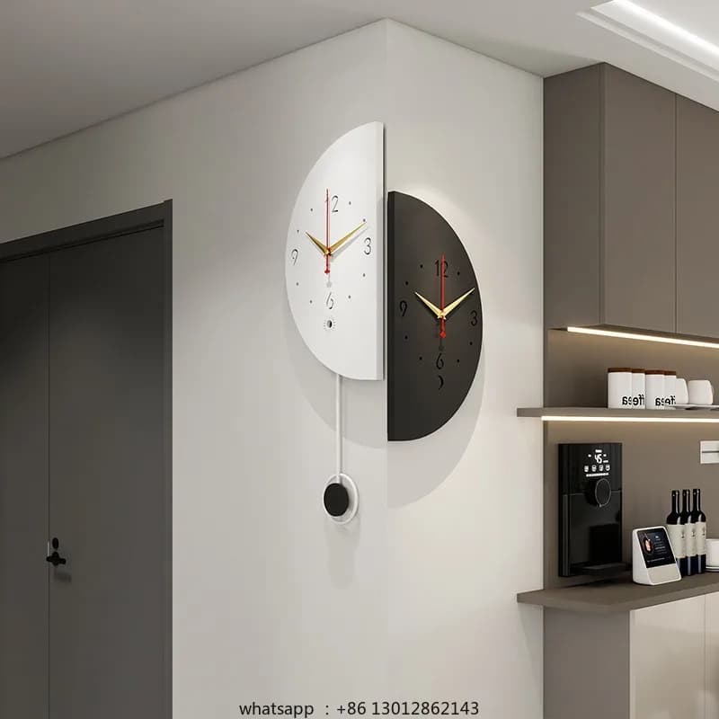 Orologi da parete per soggiorno a doppio lato Pendolo silenzioso Orologio da parete moderno nordico semplice per camera da letto Design unico Decorazione per la casa
