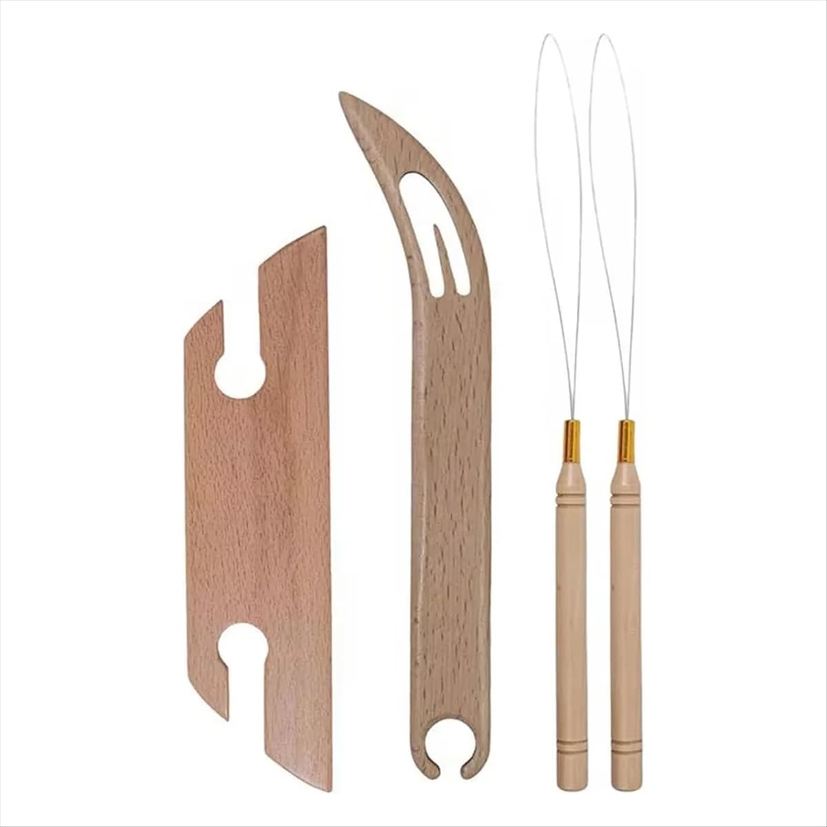 A95I-Professhional Wooden Beveled Inkle Weaving Shuttle-Kit, Knitting Weaving Loom-Tools for Weaving Accessories