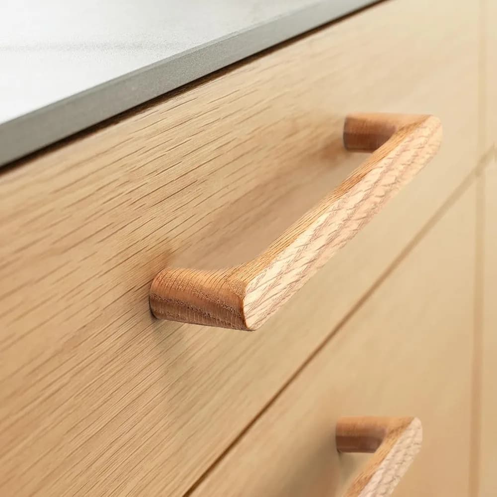 Maniglia per cassetto in legno massello di noce Piccola maniglia sferica per porta dell'armadio a foro singolo per guardaroba scarpiera Hardware in legno