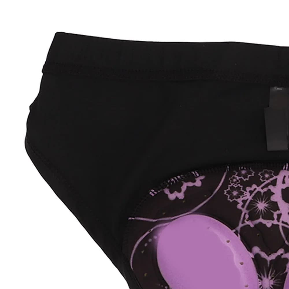 3D Padded Women Cycling Underwear Polyester, Silicone Quick Dry Women Cycling Shorts Shock Absorption Black&Purple