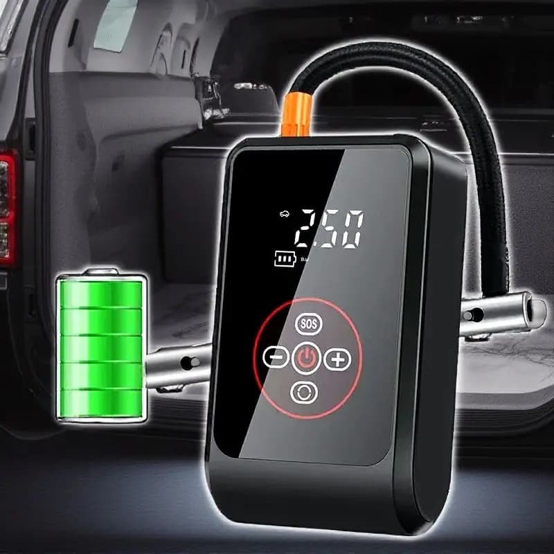 Gonfiatore compatto per pompa compressore d'aria digitale per auto, moto, bici e attrezzature sportive