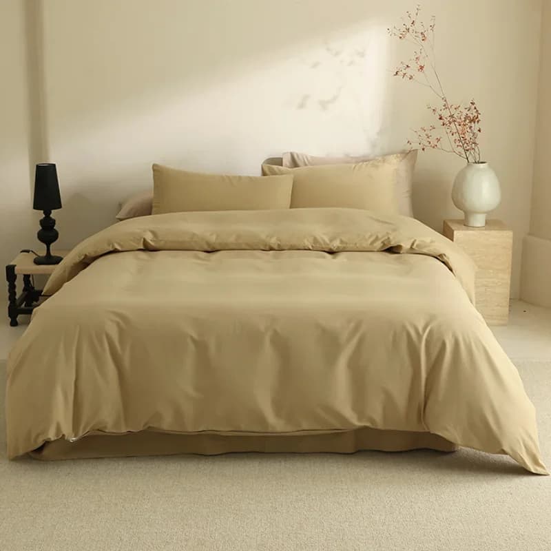 Copriletto singolo in puro cotone Nuovo copripiumino lungo in pile 100S Biancheria da letto comfort tinta unita primaverile 160x210 180x220 220x240