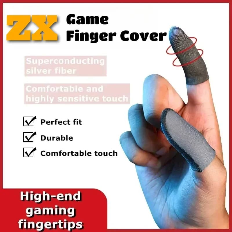 1 pair of high-end mobile phones from ultra-thin game cover for sweat proof fingers gloves for fingertips game touch screen non-slip sleeve for thumb