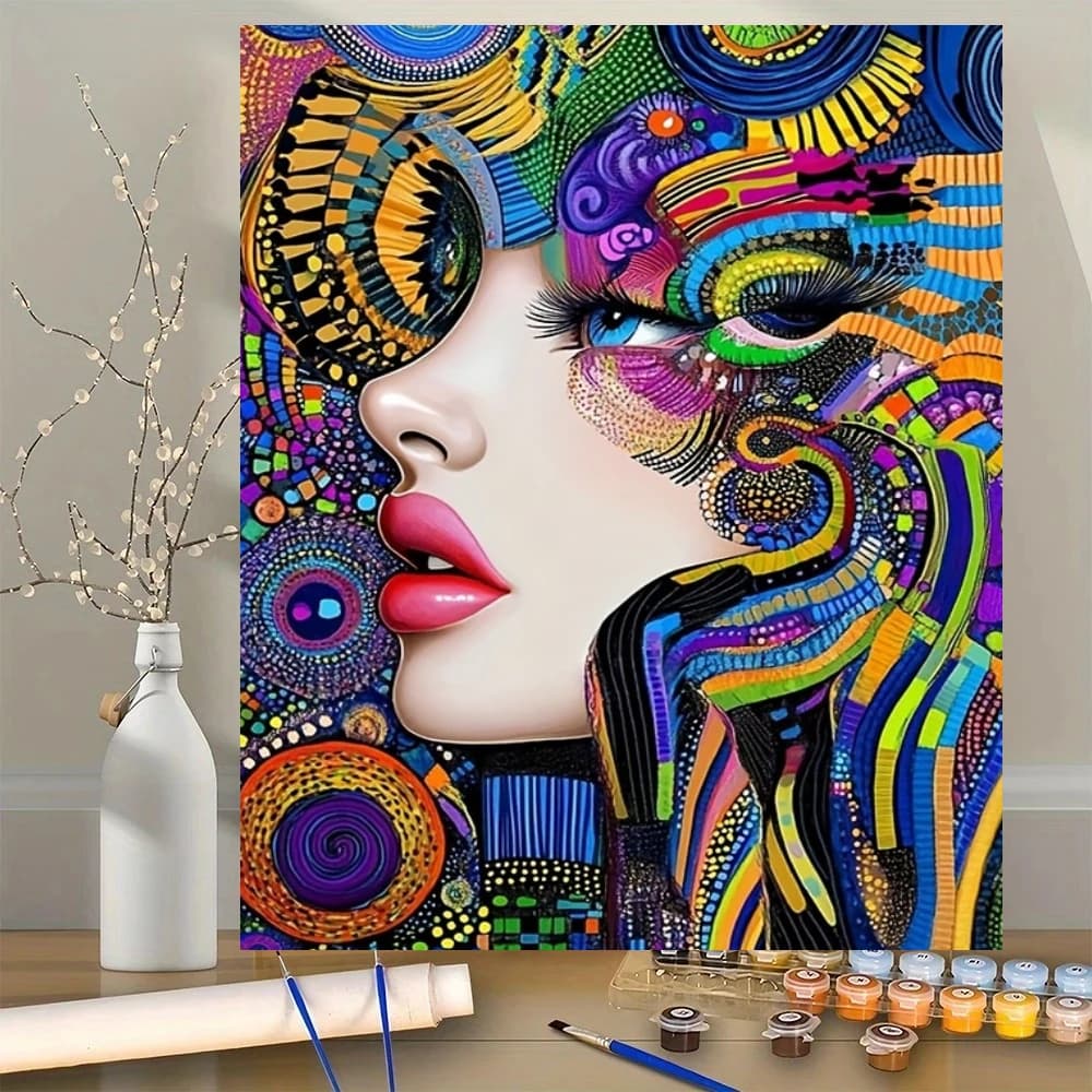 Acrylic Paint By Numbers Beautiful Woman Oil Painting Package Art Picture For Bedroom Wall Adults Hand Painted Unique Gift