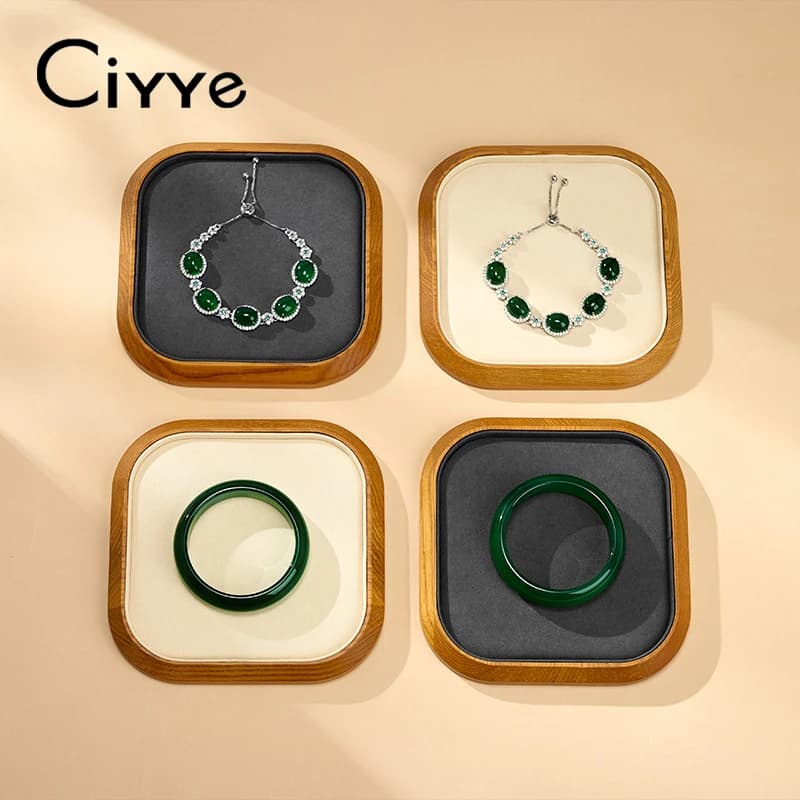 Ciyye Vassoio Espositore in Legno per Gioielli, Organizer per Anelli, Orecchini, Bracciali, Collane, per Casa e Vetrine di Gioiellerie