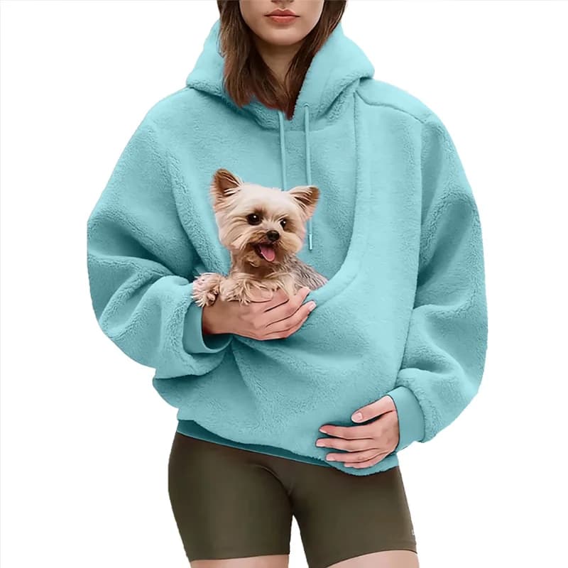 Felpa con cappuccio per cani e gatti Felpa con cappuccio per animali domestici grande con cappuccio da donna Felpa per cuccioli di gattino Porta pullover Top Felpe con cappuccio unisex canguro