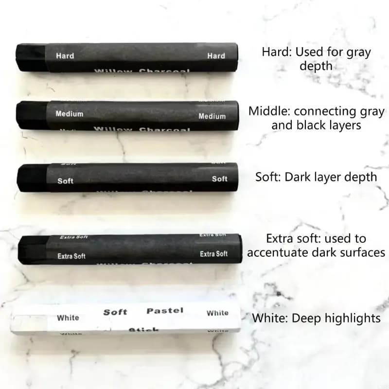 Multifunctional Charcoal Sticks Water Soluble Charcoal Strips Charcoal Pencils Charcoal Drawing Set