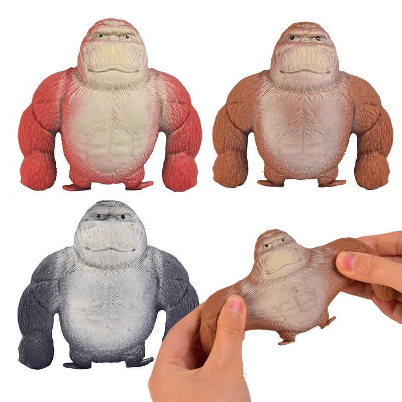 1PC Mini Monkey Splat Squishy Dough Fidget Toy Stress Relief Stress Ball 3.54inch Sensory Toy for Adults And Kids Party Favors