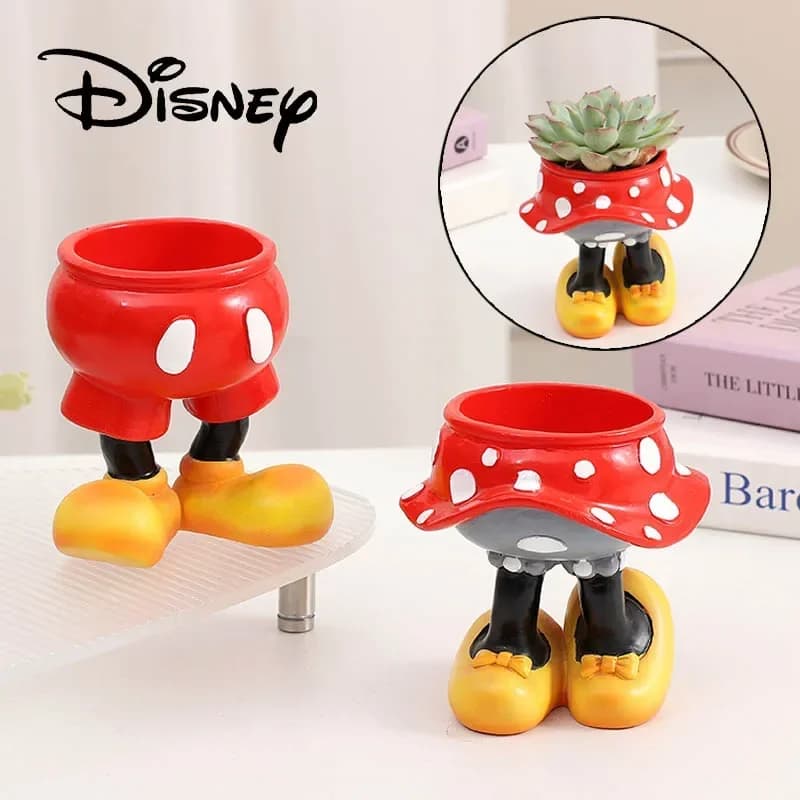 Disney Mickey Minnie vasi da fiori Cartoon Mini vaso per piante in resina creativa piante grasse vasi per Bonsai regalo per la decorazione della casa