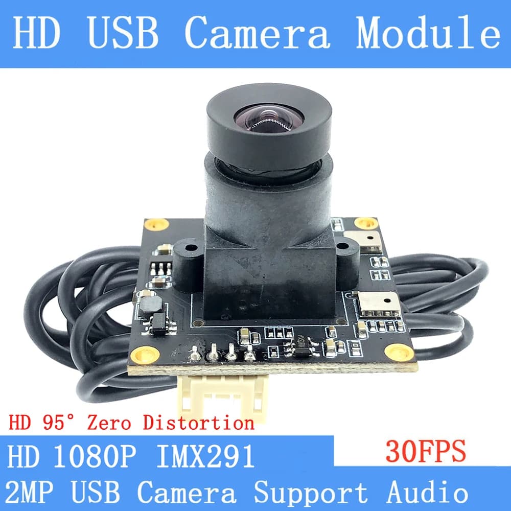 2 MP 95 ° Star Light without distortion Low illumination 1080P IMX291 Webcam UVC 30FPS Camera module USB with microphone